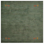 Get My Rugs LLC - Hand Knotted Loom Wool Area Rug Contemporary Green, [Square] 8'x8' - Indulge in the refined allure of this handcrafted masterpiece - a solid textured Green shaded hand-knotted wool rug. Each meticulously woven strand embodies a symphony of elegance and simplicity, promising to harmonize effortlessly with your home setup. Its soothing Green hue evokes a sense of tranquility, while the intricate texture adds depth and character to any space. Elevate your interior aesthetic with this timeless accent piece, where grace meets versatility, and style meets comfort in perfect harmony. Every inch of this masterpiece exudes opulence, boasting a dense weave of premium-quality wool that ensures unrivaled durability. Designed to withstand the rigors of high-traffic areas, its thick and plush texture not only enhances comfort but also promises long-lasting performance. Elevate your living space with this superior product, where beauty meets resilience, making it a perfect choice for those seeking both style and functionality.