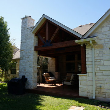 Round Rock, TX, Covered Patio with Cozy Corner Fireplace