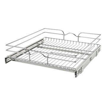 Single Tier Bottom Mount Pull Out Steel Wire Organizer, 20.75"