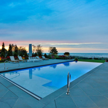 Wilmette, IL Rectilinear Swimming Pool with Separate Hot Tub