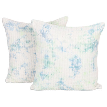 Novica Handmade Spring Sky Tie-Dyed Cotton Cushion Covers (Pair)