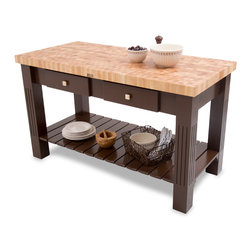 John Boos Maple End Grain Grazzi Kitchen Island 60"x28"x2 1/4" - Kitchen Islands And Kitchen Carts