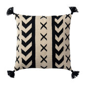 Poly-Set Pillow Cover, Black and Ivory, 18"