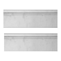 Statuary Crystal Marble Italian White Statuario 5/8" Baseboard Molding Polished - Home Decor