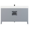 Houston 60" Single Vanity With Power Bar and Drawer Organizer, Oxford Gray