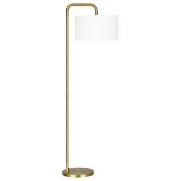 Dean One Light Floor Lamp in Burnished Brass