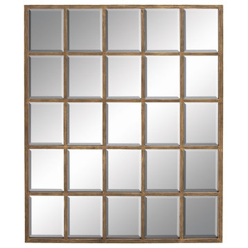 Contemporary Brown Metal Wall Mirror 53182