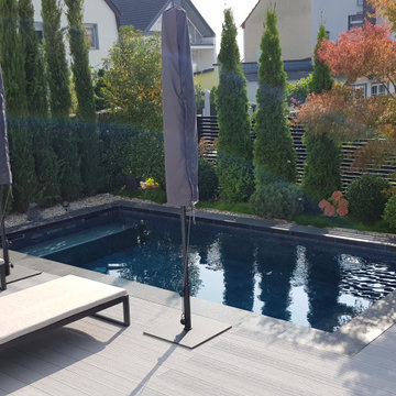 Beton- Folienbecken 5,00 x 3,00 x 1,50 m mit dunkler Srukturfolie