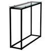 Sandor Console Table With Clear Tempered Glass Top and Black Frame