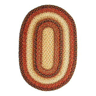 Russet Braided Jute Oval Rug, 4'x6' - Farmhouse - Area Rugs - by Beyond ...