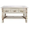 Montana Woodworks Wood Console Table with 3-drawer in Natural Lacquered