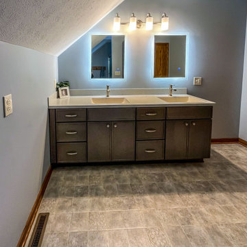 Kids Bathroom Update with Medallion Apollo Dockside Stain Vanity