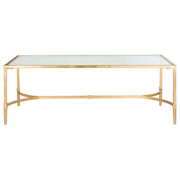Caleb Coffee Table Gold/ Tempered Glass Top