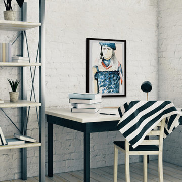 "Neck Scarf Trend" Framed Painting Print