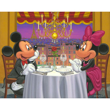 Disney Fine Art Dinner for Two by Manuel Hernandez, Gallery Wrapped Giclee