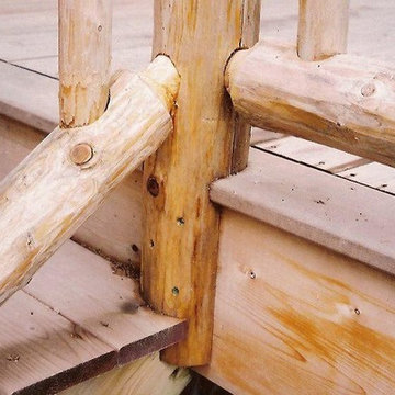 Cedar Deck- Peeled Railing