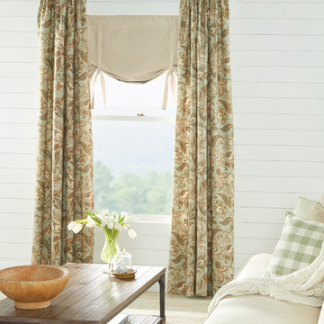 Paisley Jacobean Rod Pocket Curtains
