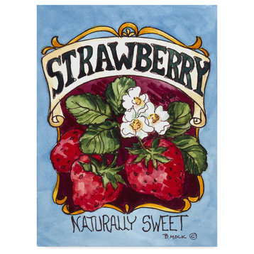 Barbara Mock 'Large Strawberry Seed Packet' Canvas Art