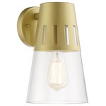 Livex Lighting - Covington 1-Light Soft Gold Outdoor Medium Wall Lantern - Made of steel, the Covington soft gold finish outdoor wall lantern has a versatile look that can be placed almost anywhere. The hand blown clear glass adds the perfect finishing touch.