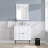 Modernist Bathroom Vanity, 30" Wide, Brushed Chrome Finish