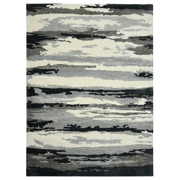 Abstract Gunter Area Rug, Dark Gray, 2'x3', Abstract