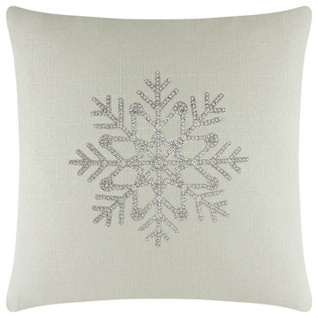 Sparkles Home Rhinestone Snowflake Pillow - 20x20" - Linen