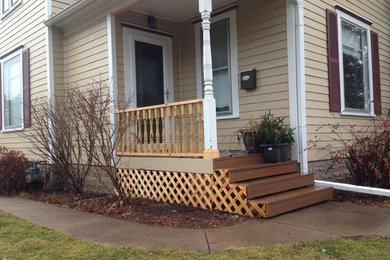 Inspiration for a large craftsman beige two-story concrete fiberboard exterior home remodel in Minneapolis
