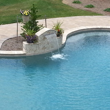 Free-form Gunite Swimming Pool with Waterfeature