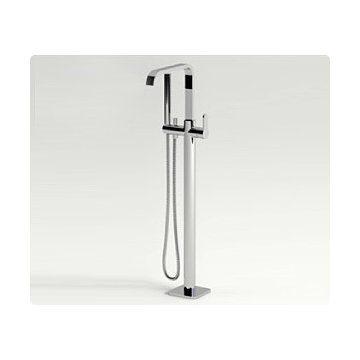 Chromed Brass Freestanding Tub Filler w/ Shower Head & Ceramic Cartridge - AT-04