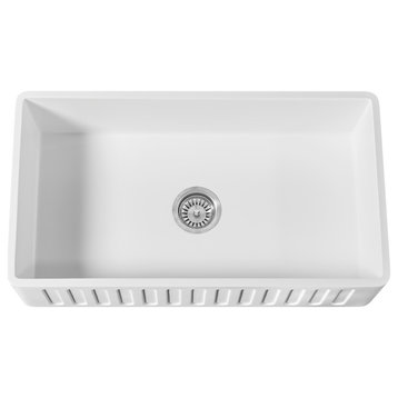 Single Bowl Solid Surface Reversible Kitchen Sink, 33"