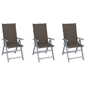 vidaXL 4x Camping Chairs Aluminum Folding Cream Reclining Camp Outdoor Seat