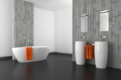 Inspiration for a modern bathroom remodel in Los Angeles