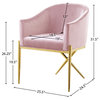 The Parker Dining Chair, Velvet, Pink, Gold Legs