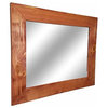 Shiplap Style Vanity Mirror, Colonial Maple, 36" X 30", Horizontal