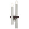 Livex Lighting Helsinki 2 Light Brushed Nickel With Bronze Accents Double Sconce