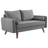 Revive Upholstered Fabric Loveseat, Light Gray