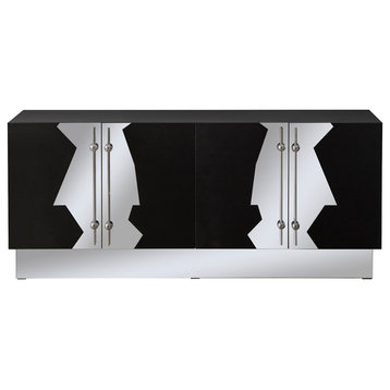 Callista Sideboard, Black and Silver