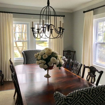 Cream and Gray Traditional Dining Room