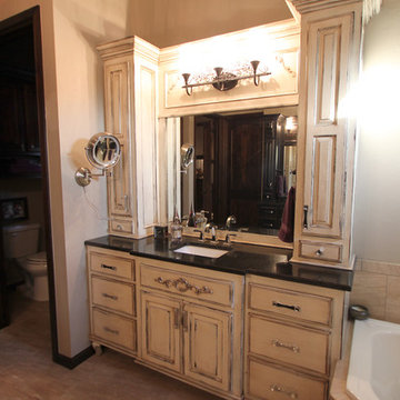 shabby chic painted wood vanity