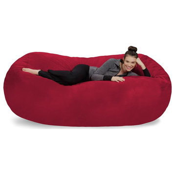 Comfortable Oversized Bean Bag Chair, Soft Micro suede Cover, Cinnabar