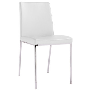 New York Leather Dining Chair, White