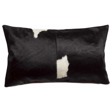 Black and White Torino Kobe Cowhide Pillow