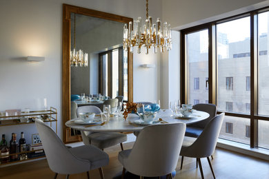 Transitional dining room photo in New York