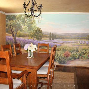 Hand-painted Wall Mural: Lavender Fields of Southern France