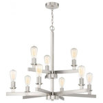 Craftmade Lighting - Craftmade Lighting 53129-BNK Chicago - Nine Light Chandelier - The strong lines and larger scale of the Chicago cChicago Nine Light C Brushed Polished Nic *UL Approved: YES Energy Star Qualified: n/a ADA Certified: n/a  *Number of Lights: Lamp: 9-*Wattage:60w E27 bulb(s) *Bulb Included:No *Bulb Type:E27 *Finish Type:Brushed Polished Nickel