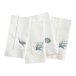EMBROIDERED REEF NAPKINS - SET OF 4 - Napkins