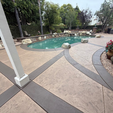 Pool Deck Concrete Staining and Restoration in Newbury Park, CA