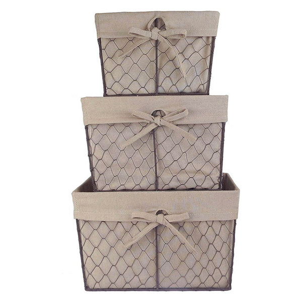DII Chicken Wire Basket, Set of 3 Natural
