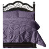 3-Piece Pinch Pleat Down Alternative Comforter Set, Purple, King