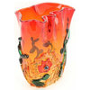 GlassOfVenice Murano Glass Abstract Flower Vase - Red